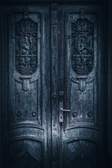 Ancient closed and forgotten doorway