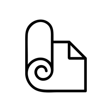 Rolled Towel Icon Vector. Rolled Towel Sign. Isolated Contour Symbol Illustration