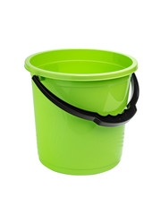 green plastic bucket for home and garden