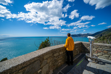 panoramic view from corniglia, Cinque Terre, italy