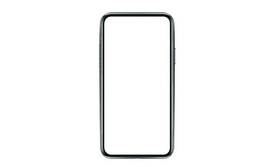 Smartphone with a blank screen lying on a flat surface. High Resolution Vector illustration of responsive web design ,app, template site,The shape of a modern mobile phone Designed New black frameless