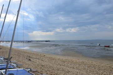 bord de plage (Bassin d&rsquo;Arcachon, ponton d'Andernos)
