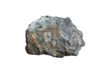 Conglomerate is a clastic sedimentary rock, isolated on white background.     