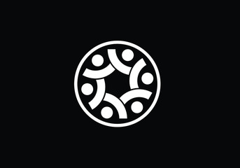 Connect People Logo Template, Social media network people logo