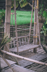 Fototapeta premium old wooden bridge in thailand