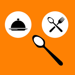 Cutlery set. Fork, spoon, knife. Kitchenware icon