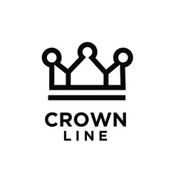 Fototapeta premium simple abstract black white crown logo icon design vector