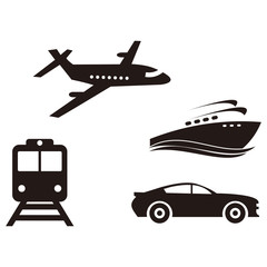 transportation set, icon illustration symbol