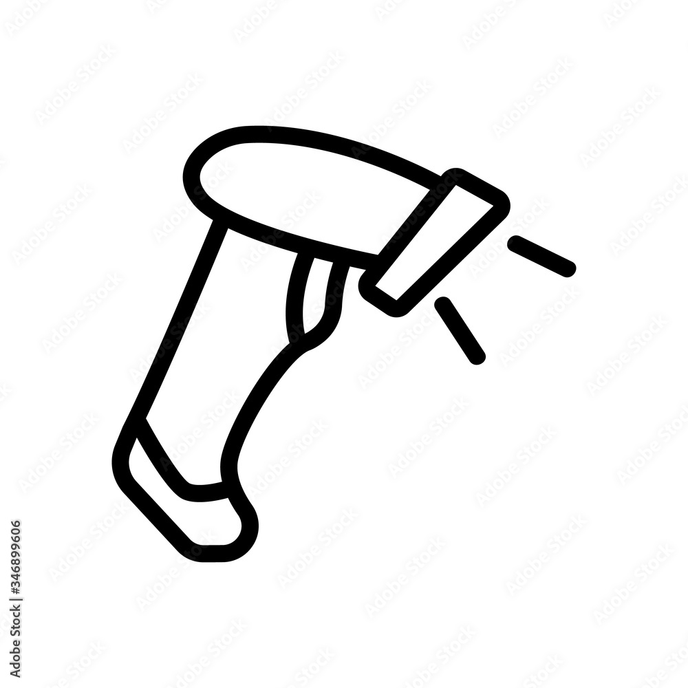 Poster laser barcode scanner in action icon vector. laser barcode scanner in action sign. isolated contour 