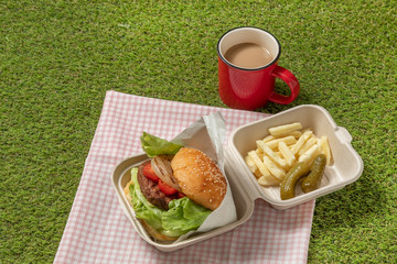 ハンバーガー　The American fast foods hamburger
