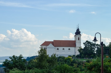 Close-up of a medieval church in Tihany