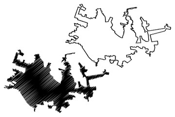 Horlivka City (Ukraine, Donetsk Oblast) map vector illustration, scribble sketch City of Gorlovka or Gorlowka map