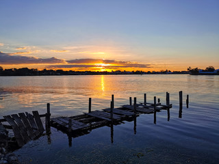Sunset in Peten Lake, Guatemala