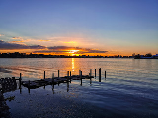 Fototapeta na wymiar Sunset in Peten Lake, Guatemala