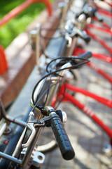 Fototapeta na wymiar Rental bicycles view