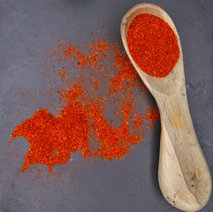 Espelette pepper, Piment d'espelette, mild variety of capsicum annuum from the basque commune in...