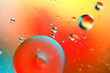 abstract color background of oil drops on water