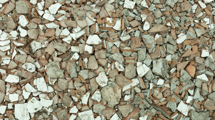white ceramic tile broken into small pieces