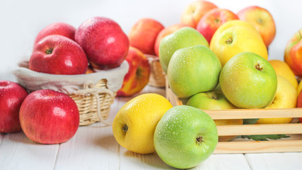 fresh apple fruit in a basket