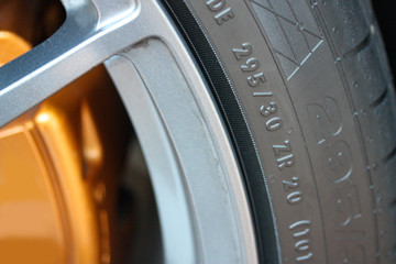 Detail of 295/30 ZR 20 tire