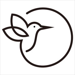 Bird line art logo designs vector template
