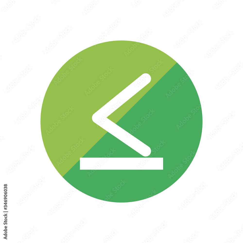 Poster less than or equal to flat style icon vector design