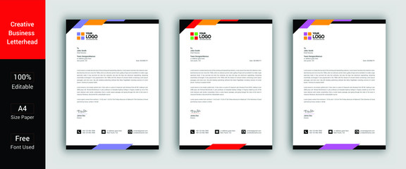 Letterhead Template Graphics, Designs & Templates. Letterhead Template Modern Creative Letterhead Design
