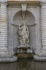 Terrace of the constable, decorated with niches where placed statues in famous Chateau de Chantilly...