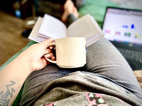 woman with cup of coffee