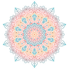 Vector round abstract circle. Mandala style. Decorative element, colored circular design element.