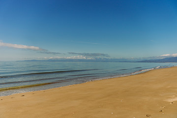 Sonne Hügel Landschaft Meer Strand