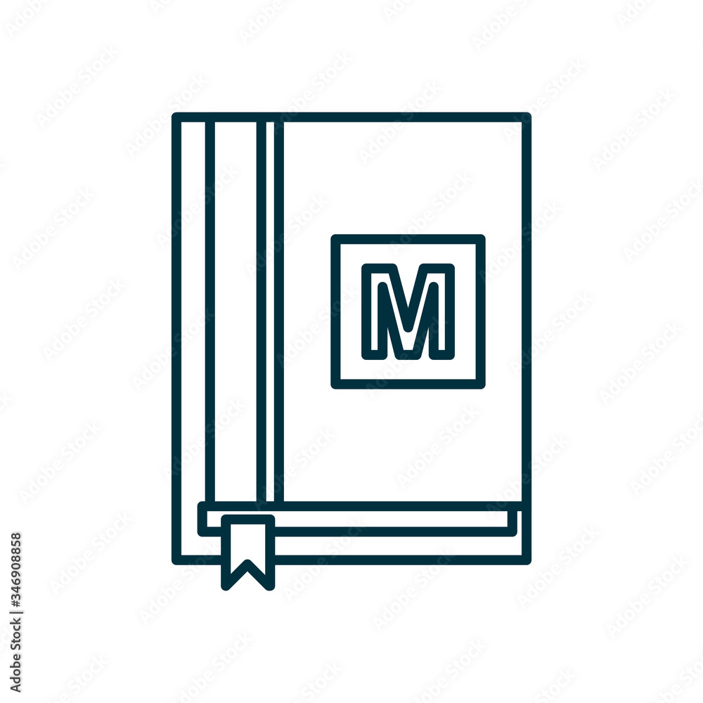 Poster math book line style icon vector design