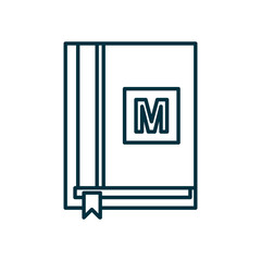 math book line style icon vector design