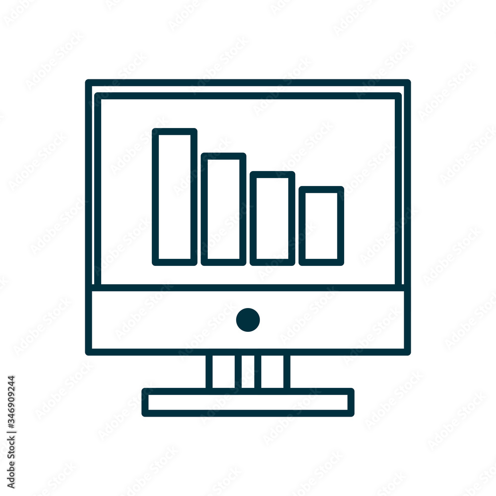 Poster isolated infographic inside computer line style icon vector design