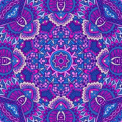 Colorful Tribal Ethnic Festive Abstract Floral Vector Pattern