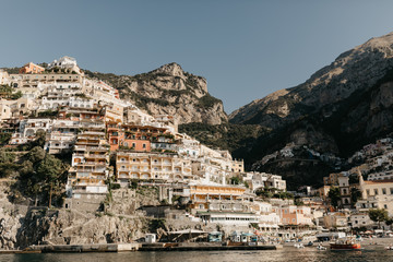 Positano Iconic Houses Clift Landscape View Amalfi Coast Sea Side