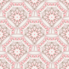 Romantic Vintage Cute pink vector seamless pattern damask Background