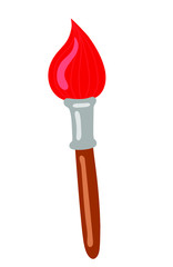 Brush art tool equipment over white background vector illustration.