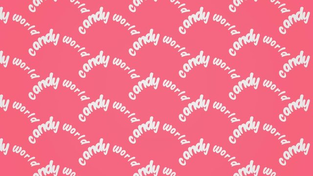 Candy world text kinetic typography. Wonderland, magic sweets, tasty caramel