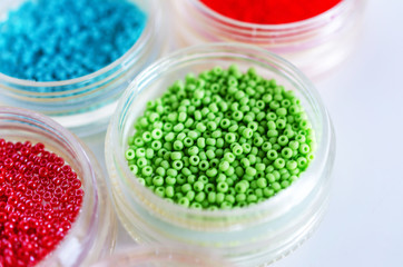 Different colored seed beads, Jewelry Making
