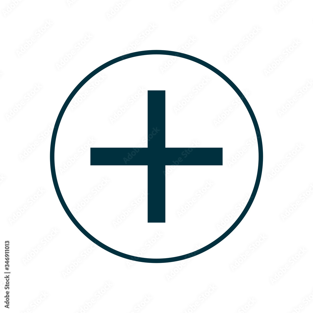 Poster plus line style icon vector design