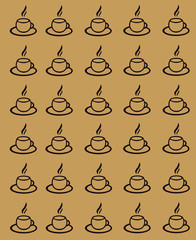 coffee cups with in a flat style on a beige background