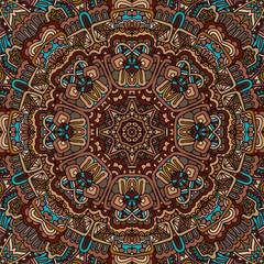 Vintage abstract geometric tiles bohemian ethnic seamless pattern ornamental. Hand drawn graphic print