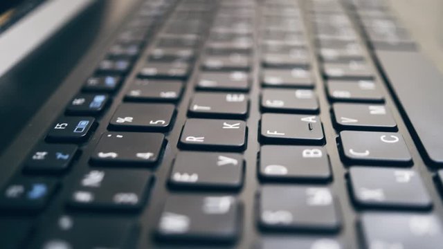 computer keyboard with russian-english layout without human hands