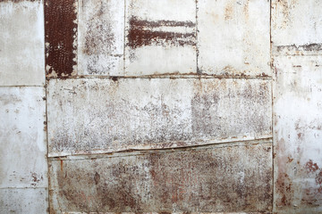backdrop with welded sheets of rusty iron
