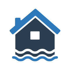 Flood insurance icon, Flood symbol