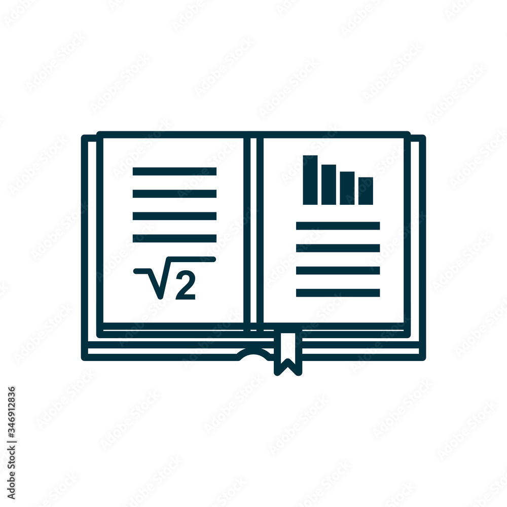 Poster math book line style icon vector design