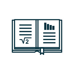 math book line style icon vector design