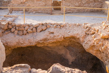 The ancient fortification in the Southern District of Israel. Masada National Park in the Dead Sea region of Israel