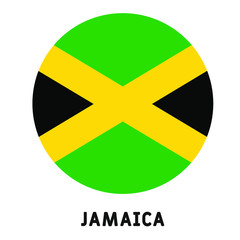 Jamaica round flag. Vector illustration.